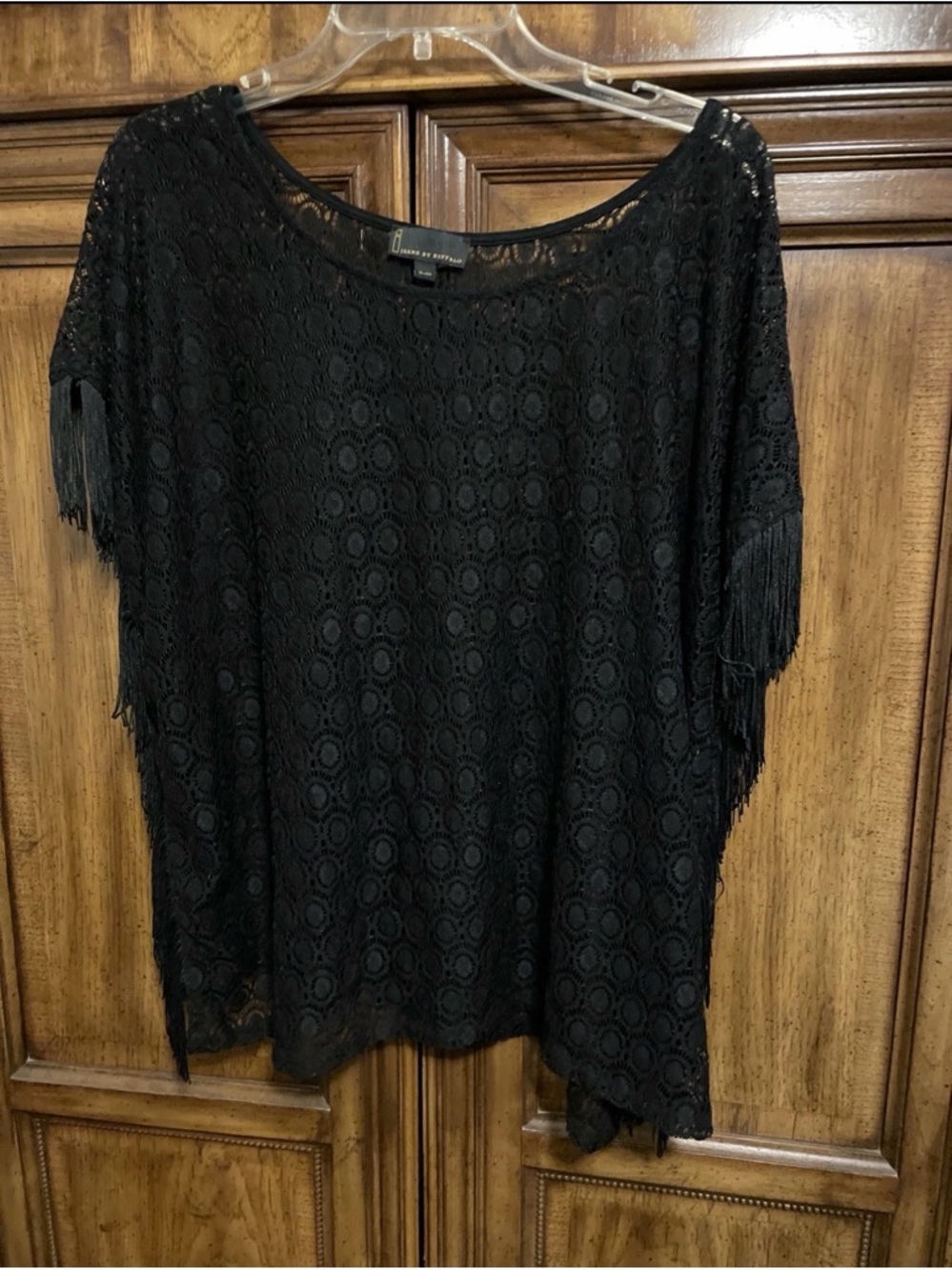 i jeans by Buffalo Black Lace Fringe Tunic